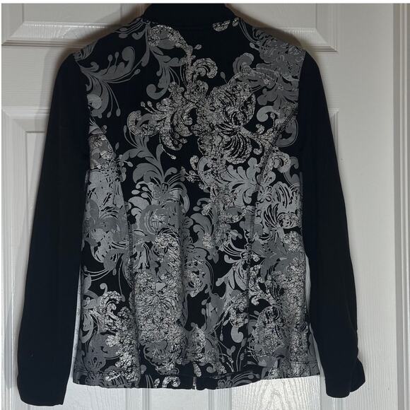 Zenergy Black  Silver Leaf  Light Jacket Size 1 Med/Large Cool Girl Spring Vibes - Picture 4 of 7